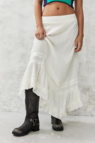 UO - Jupe longue asymétrique effet froissé style folk blanche par taille: XS - Urban Outfitters - Modalova