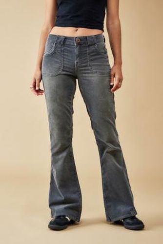 Jean évasé Tiana à taille basse en velours côtelé anthracite en taille: 34W 32L - BDG - Modalova