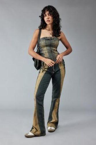 Jean évasé à taille basse avec bandes motocross en taille: 24W 32L - BDG - Modalova