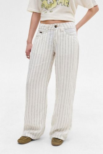 Pantalon en lin rayé blanc Kayla en taille: XS - BDG - Modalova
