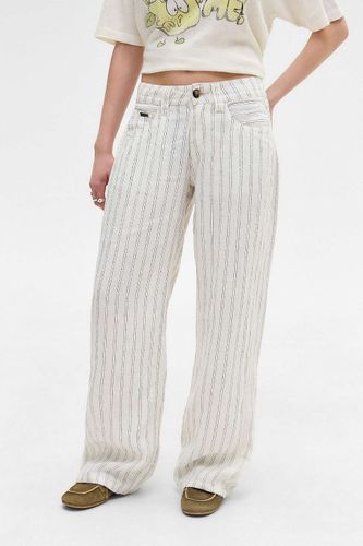 Pantalon en lin rayé blanc Kayla en taille: XL - BDG - Modalova