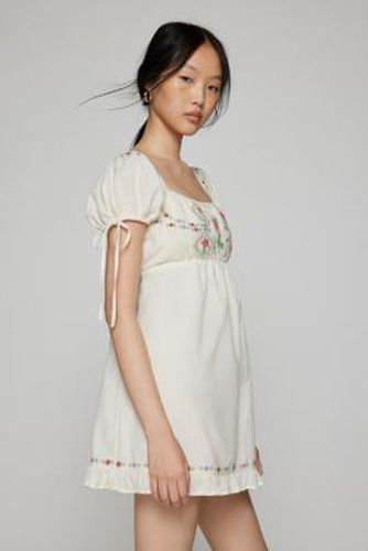 Marcella Robe Mini Brodée en Blanc taille: 2XS - Kimchi Blue - Modalova
