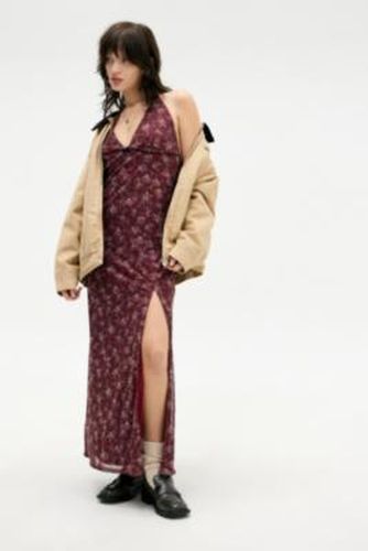 Robe longue en maille à fleurs et col halter UO par en taille: Large - Urban Outfitters - Modalova