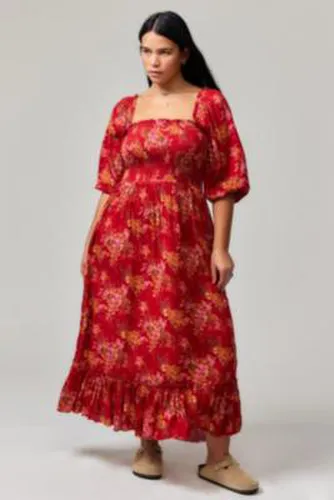 Robe longue à fleurs Lucia en Rouge taille: 2XS - Kimchi Blue - Modalova