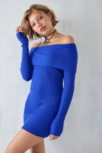 UO - Mini robe en maille à épaules dénudées Tori par en Bleu taille: Large - Urban Outfitters - Modalova