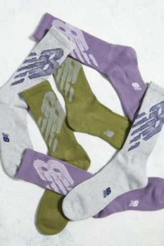 Lot de 3 chaussettes mi-hautes à grand logo grises, kakies et violettes en Variées - New Balance - Modalova