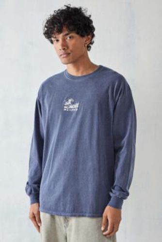 UO - T-shirt à manches longues avec broderie d'Hokusai bleu - Urban Outfitters - Modalova