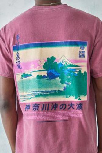 UO - T-shirt imprimé Hokusai bordeaux - Urban Outfitters - Modalova