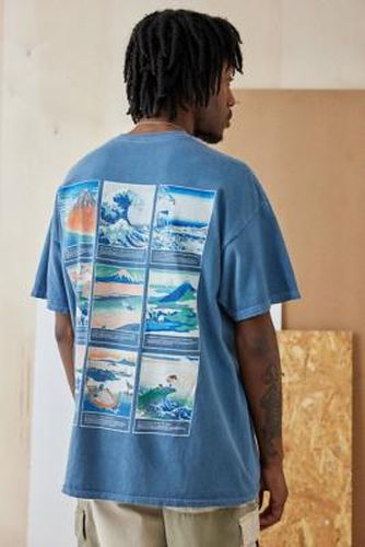 UO - T-shirt imprimé poster Hokusai bleu - Urban Outfitters - Modalova