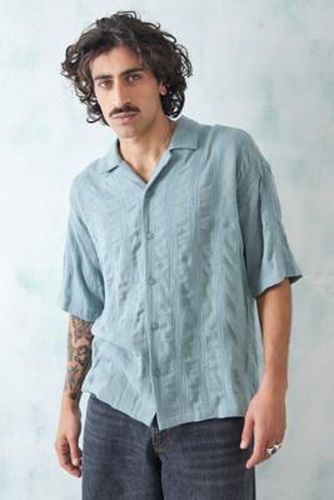 Chemise à manches courtes à rayures verticales texturées bleu givré - Loom - Modalova