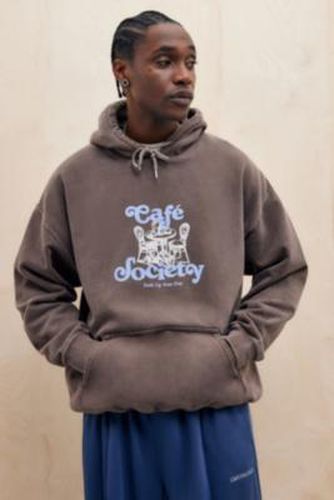 Sweat à capuche UO Brown Cafe Society par en taille: Small - Urban Outfitters - Modalova