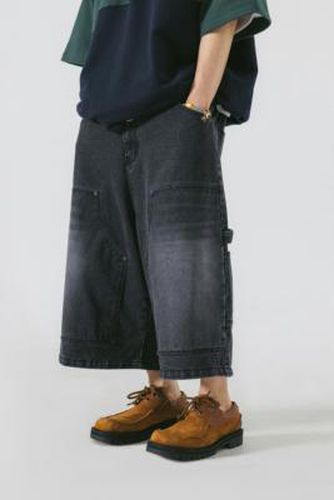 Pantalon demi-jambe en denim noir à double genou en taille: Medium - Anglan - Modalova