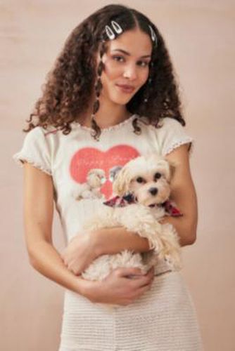 Archive At UO - T-shirt raccourci en pointelle Puppy Love par en taille: 2XS - Archive UO - Modalova
