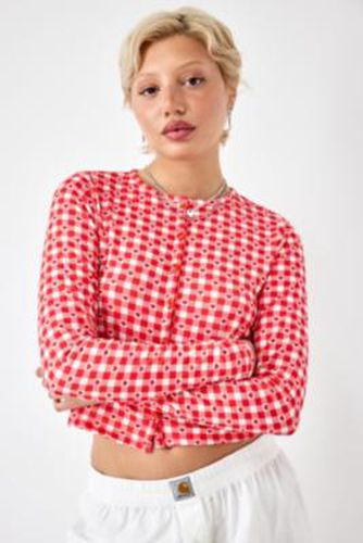 Made From Remnants Heart Gingham Cardigan en Red taille: XS - Urban Renewal - Modalova