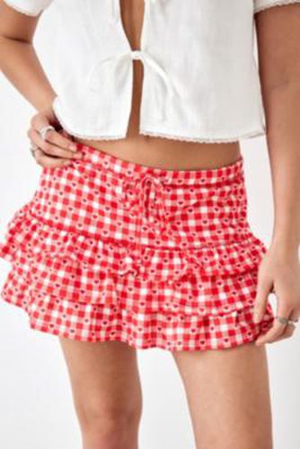 Made From Remnants Heart Gingham Rara Mini Skirt en taille: TTP - Urban Renewal - Modalova