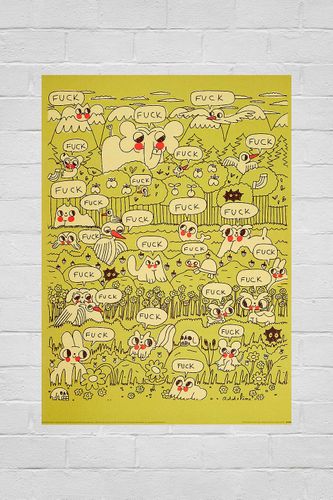 THE BURGERBABIE F*ck F*ck F*ck 30x40 Impression d'art mural par en Vert taille: TAILLE UNIQUE - Urban Outfitters - Modalova