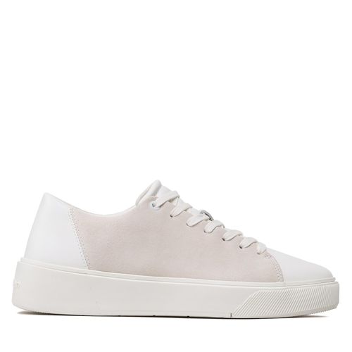 Sneakers Calvin Klein Low Top Lace Up Lth Mix HM0HM01005 Triple White 0K4 - Chaussures.fr - Modalova