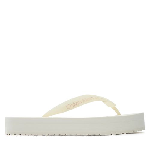 Tongs Calvin Klein Jeans Beach Sandal Flatform YW0YW01620 Écru - Chaussures.fr - Modalova