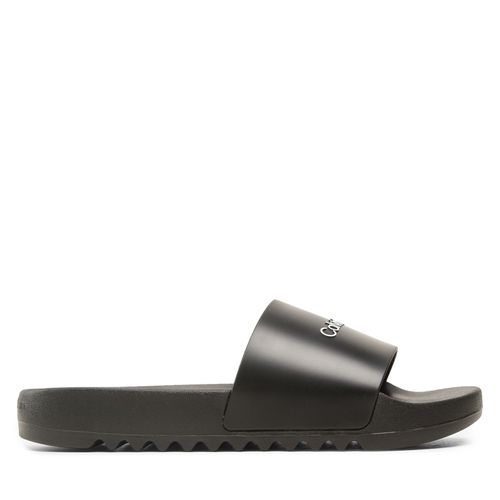 Mules / sandales de bain Calvin Klein Chuncky Pool Slide Rub HM0HM01063 Noir - Chaussures.fr - Modalova