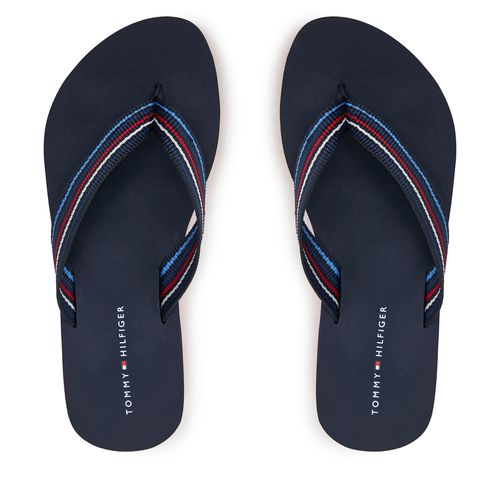 Tongs Tommy Hilfiger Wedge Stripes Beach Sandal FW0FW07858 Bleu marine - Chaussures.fr - Modalova