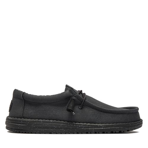 Mocassins Hey Dude Wally Canvas 4070-060 Noir - Chaussures.fr - Modalova