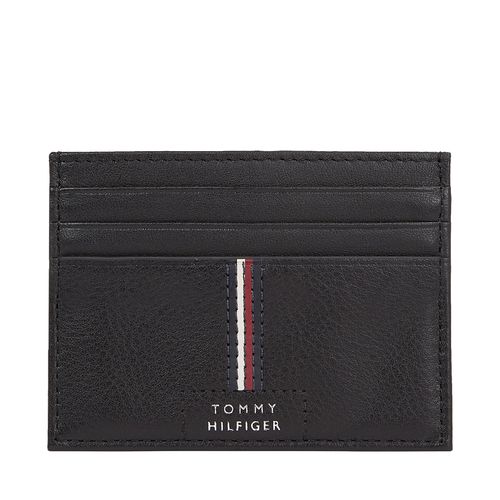 Étui cartes de crédit Tommy Hilfiger Th Premium Leather Cc Holder AM0AM12186 Noir - Chaussures.fr - Modalova