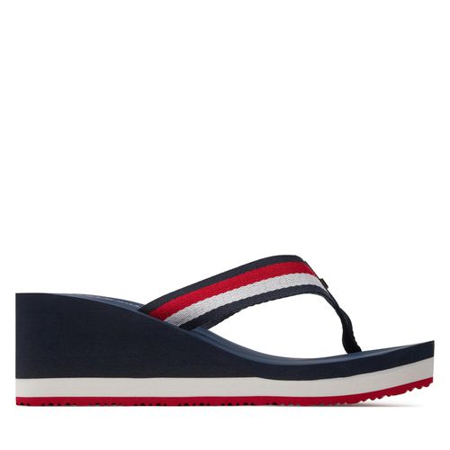 Tongs Tommy Hilfiger Corporate Wedge Beach Sandal FW0FW07987 Red White Blue 0G0 - Chaussures.fr - Modalova
