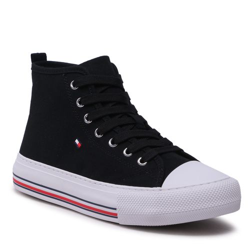 Sneakers Tommy Hilfiger High Top Lace-Up T3A9-32679-0890 S Noir - Chaussures.fr - Modalova