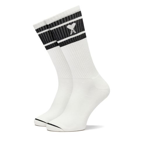 Chaussettes hautes unisex AMI PARIS USC001.AW0015 Blanc - Chaussures.fr - Modalova