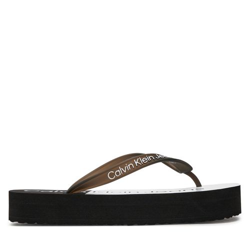 Tongs Calvin Klein Jeans Beach Sandal Flatform Monologo YW0YW01617 Black/Bright White 0GM - Chaussures.fr - Modalova