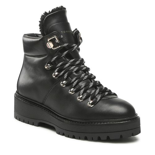 Bottines Tommy Hilfiger Leather Outdoor Flat Boot FW0FW06725 Black BDS - Chaussures.fr - Modalova
