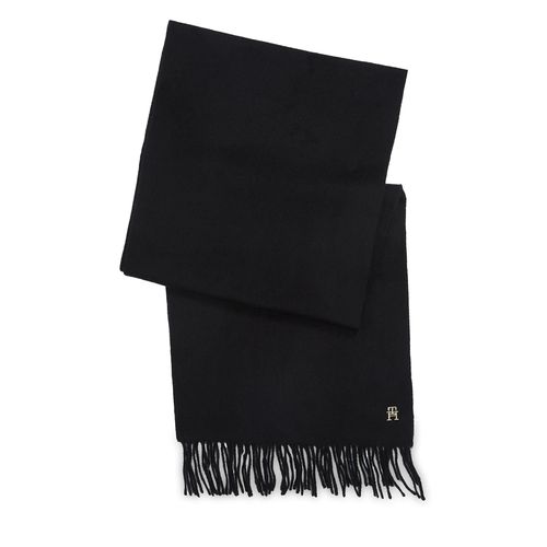 Écharpe Tommy Hilfiger Cashmere Chic Woven Scarf AW0AW15344 Black BDS - Chaussures.fr - Modalova