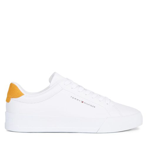 Sneakers Tommy Hilfiger Th Court Leather FM0FM04971 White/Rich Ochre 0LF - Chaussures.fr - Modalova