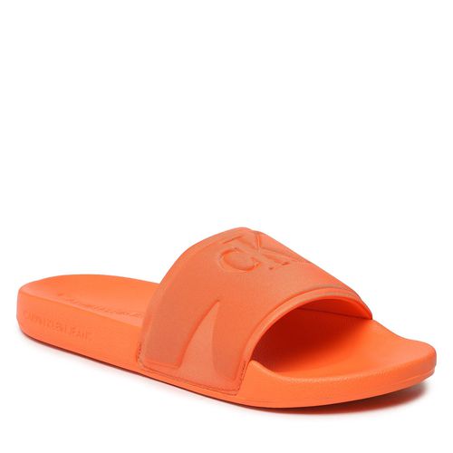 Mules / sandales de bain Calvin Klein Jeans Slide High/Low Frequncy YM0YM00661 Orange - Chaussures.fr - Modalova