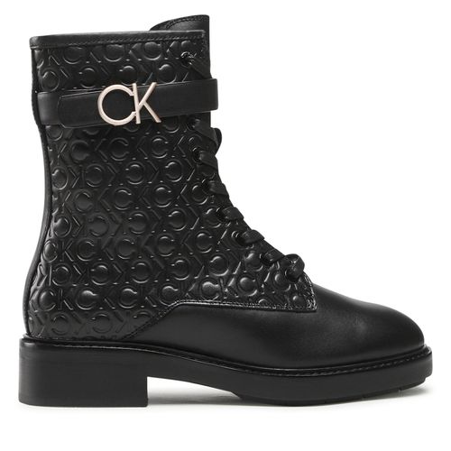 Bottines Calvin Klein Combat Boot HW0HW01525 Seasonal Black Mono 0GK - Chaussures.fr - Modalova