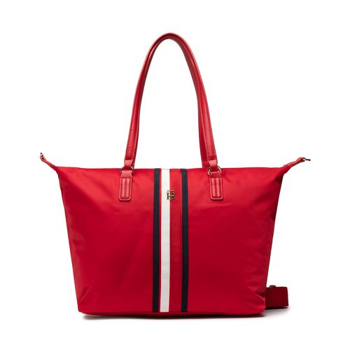 Sac à main Tommy Hilfiger Poppy Tote Corp AW0AW13176 Rouge - Chaussures.fr - Modalova