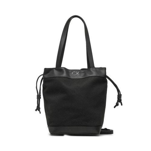 Sac à main Calvin Klein Re-Lock Drawstring Bag Perf K60K610635 Noir - Chaussures.fr - Modalova