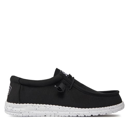 Mocassins Hey Dude Wally Slub 40009-001 Noir - Chaussures.fr - Modalova