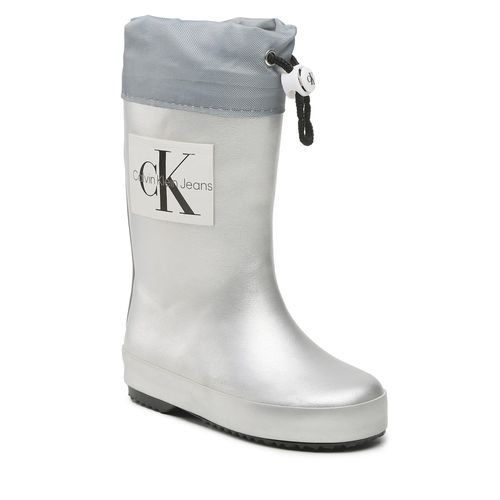 Bottes de pluie Calvin Klein Jeans Rain Boot V3X6-80425-0083 M Argent - Chaussures.fr - Modalova