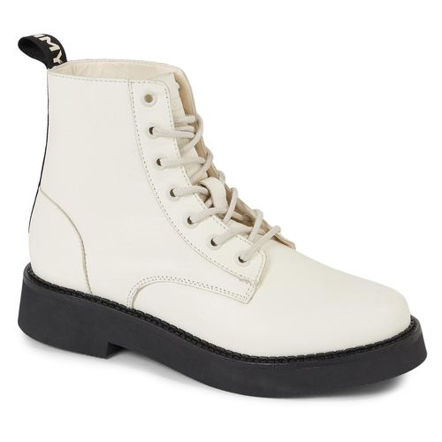 Bottines Tommy Jeans Tjw Lace Up Flat Boot EN0EN02310 Rich Cream YA6 - Chaussures.fr - Modalova