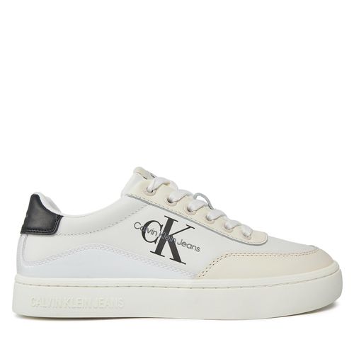 Sneakers Calvin Klein Jeans Classic Cupsole Low Lace Lth Ml YW0YW01296 Bright White/Black 01W - Chaussures.fr - Modalova