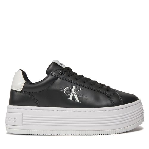 Sneakers Calvin Klein Jeans Bold Platf Low Lace Lth Ml Met YW0YW01431 Black/Bright White 0GM - Chaussures.fr - Modalova