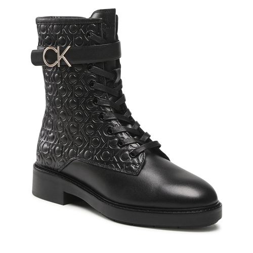 Bottines Calvin Klein Combat Boot HW0HW01525 Seasonal Black Mono 0GK - Chaussures.fr - Modalova