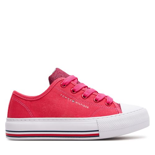 Sneakers Tommy Hilfiger Low Cut Lace-Up Sneaker T3A9-33185-1687 M Magenta 385 - Chaussures.fr - Modalova