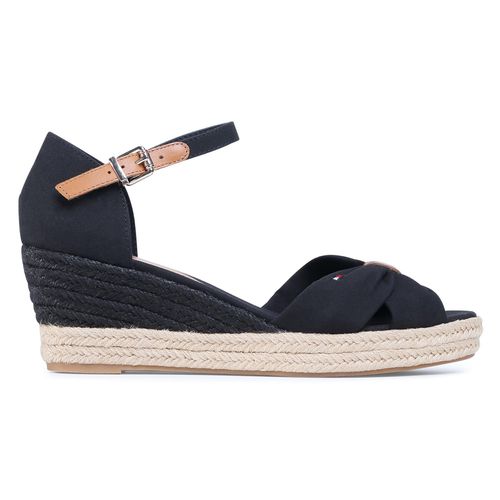 Espadrilles Tommy Hilfiger Basic Opened Toe Mid Wedge FW0FW04785 Black BDS - Chaussures.fr - Modalova