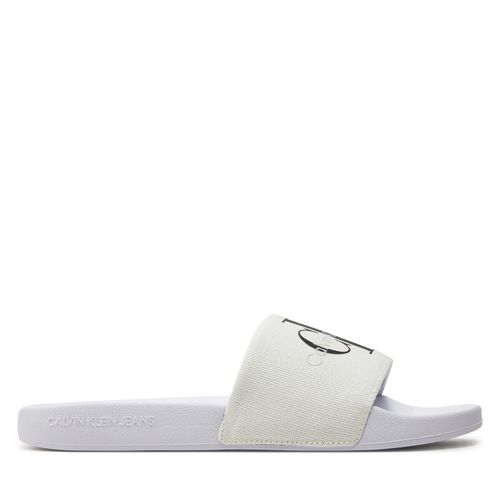 Mules / sandales de bain Calvin Klein Jeans Slide Monogram Co YW0YW00103 Bright White/Black 01W - Chaussures.fr - Modalova