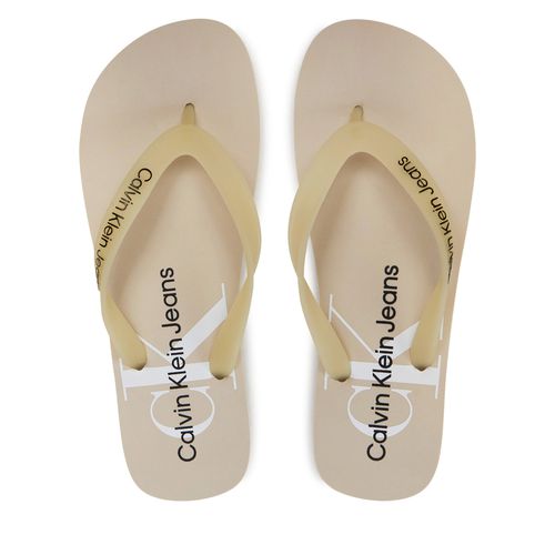 Tongs Calvin Klein Jeans Beach Sandal Monogram Tpu YM0YM00838 Beige - Chaussures.fr - Modalova