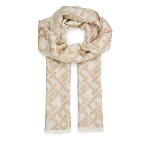 Écharpe Tommy Hilfiger Distinct Jacquard Scarf AW0AW16372 Beige - Chaussures.fr - Modalova