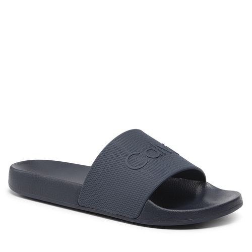 Mules / sandales de bain Calvin Klein Pool Slide Rubber HM0HM00636 Bleu marine - Chaussures.fr - Modalova