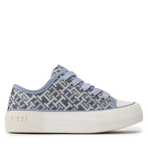 Sneakers Tommy Hilfiger Logo Allover Low Cut Lace-Up Sneaker T3A9-32675-0034 M Bleu - Chaussures.fr - Modalova